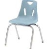 Coastal Blue 14" Stacking Chair with Chrome Legs