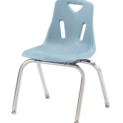 Coastal Blue 14" Stacking Chair with Chrome Legs