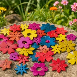 Coconut Shell Flower Counters | Set of 50 Natural Math Manipulatives