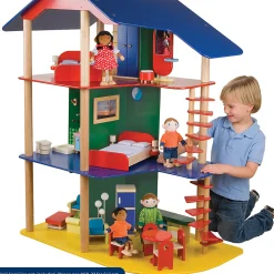 Collaborative Wooden 3-Story Playhouse - Furniture Included