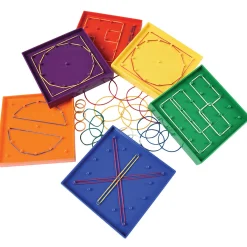 Colorful Double-Sided Geoboards Set | Explore Shapes & Symmetry