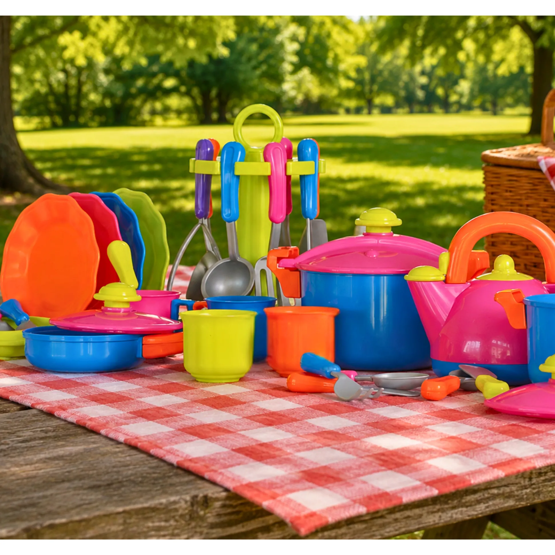 Color-Fun Play Dishes & Cookware Set – 39 Pieces