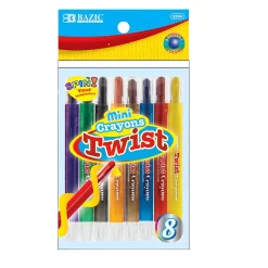 8-Color Mini Twist-Up Crayons for Kids