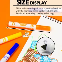 8 Colors Broad Line Jumbo Washable Markers