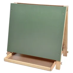 Compact Tabletop 3-in-1 Hardwood Art Easel | Chalkboard, Whiteboard & Painting Surface
