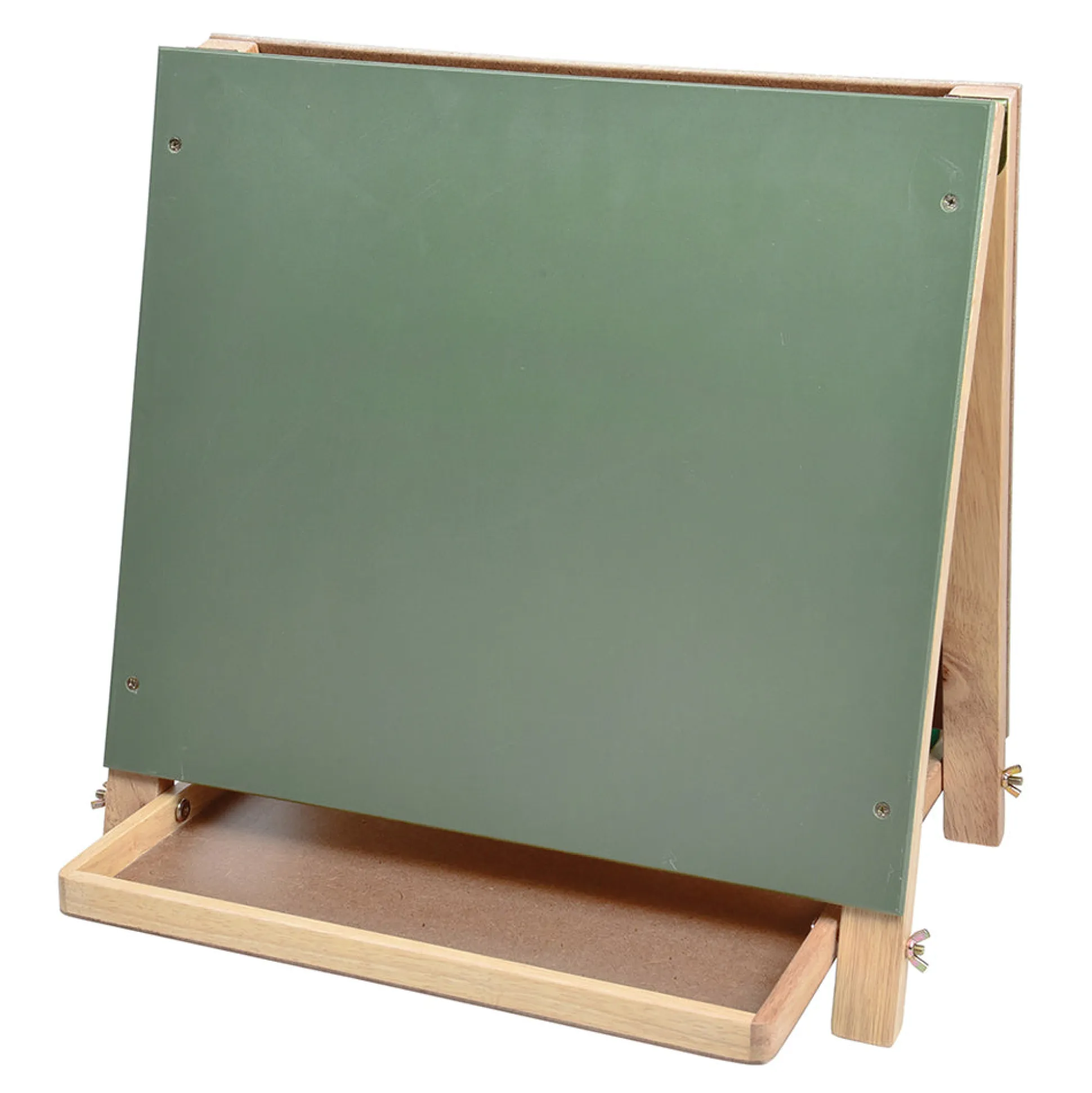 Compact Tabletop 3-in-1 Hardwood Art Easel | Chalkboard, Whiteboard & Painting Surface