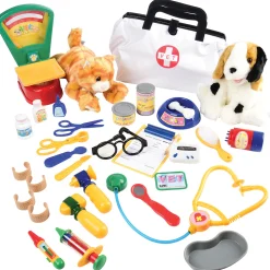 Complete Play Vet Set | 30-Piece Kit with Stethoscope, Pet Scale, Plush Dog & Cat
