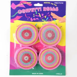 Confetti Paper Rolls – 59 ft, Assorted Colors, 4-Pack
