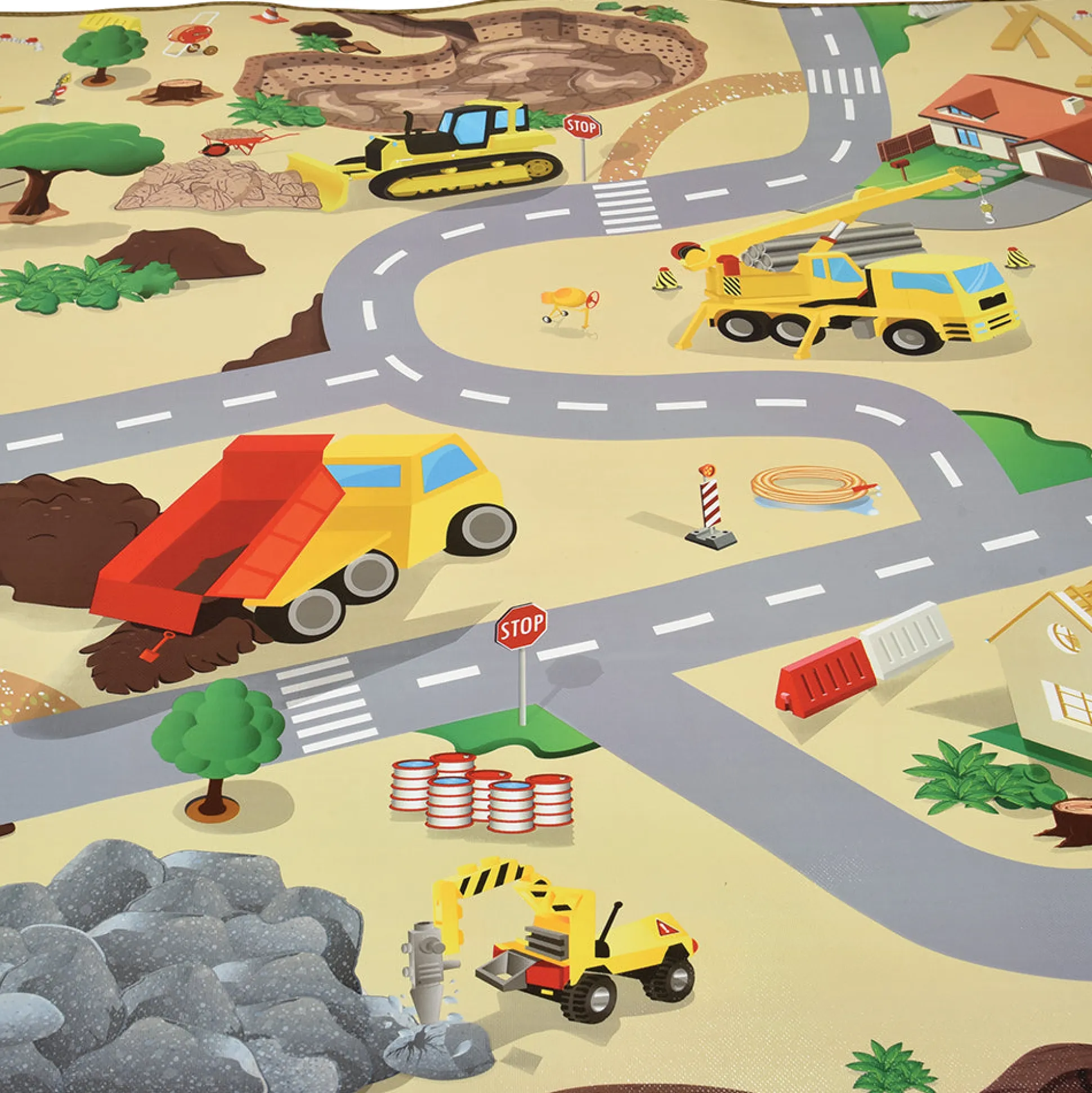 Construction Road Play Mat – Wipe Clean Surface