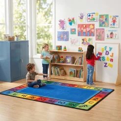 Constructive Playthings® ABC Rainbow Alphabet Rug | 7' x 12' Rectangle Classroom Carpet