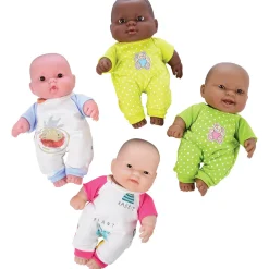 Constructive Playthings® 4-Pack Doll Sleepwear Set for 10" Baby Dolls | Easy-Dress, Washable Outfits