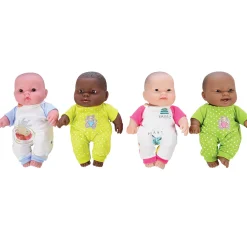 Constructive Playthings® 4-Pack Doll Sleepwear Set for 10" Baby Dolls | Easy-Dress, Washable Outfits