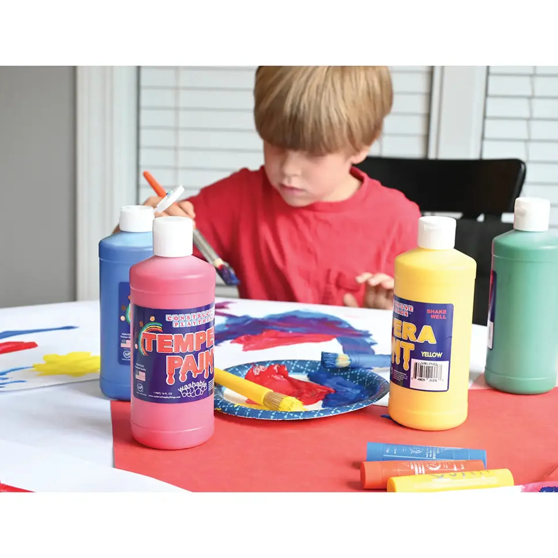 Constructive Playthings® Washable Tempera Paint - Set of 9 Pints