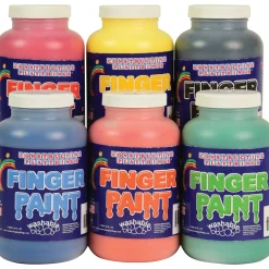 Constructive Playthings® Washable Finger Paints - Set of 6 Pints