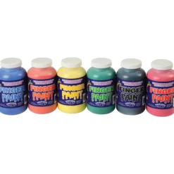 Constructive Playthings® Washable Finger Paints - Set of 6 Pints