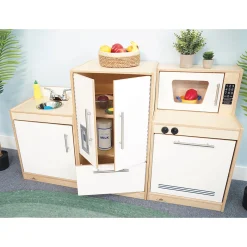 Contemporary Kitchen White Refrigerator | Pretend Play Fridge with Realistic Details