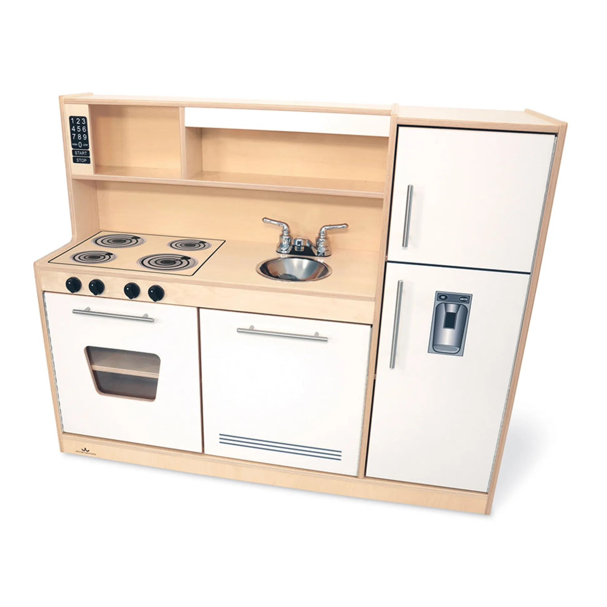 Contemporary White Combo Play Kitchen | All-in-One Pretend Toy Kitchen with Modern Design
