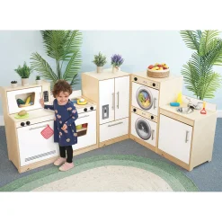 Contemporary White Kitchen Stove | Pretend Play Appliance with Realistic Details