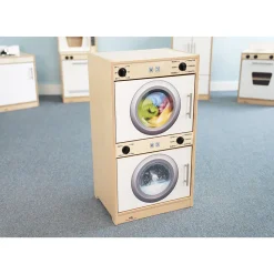 Contemporary White Washer & Dryer | Pretend Play Laundry Appliance with Realistic Details