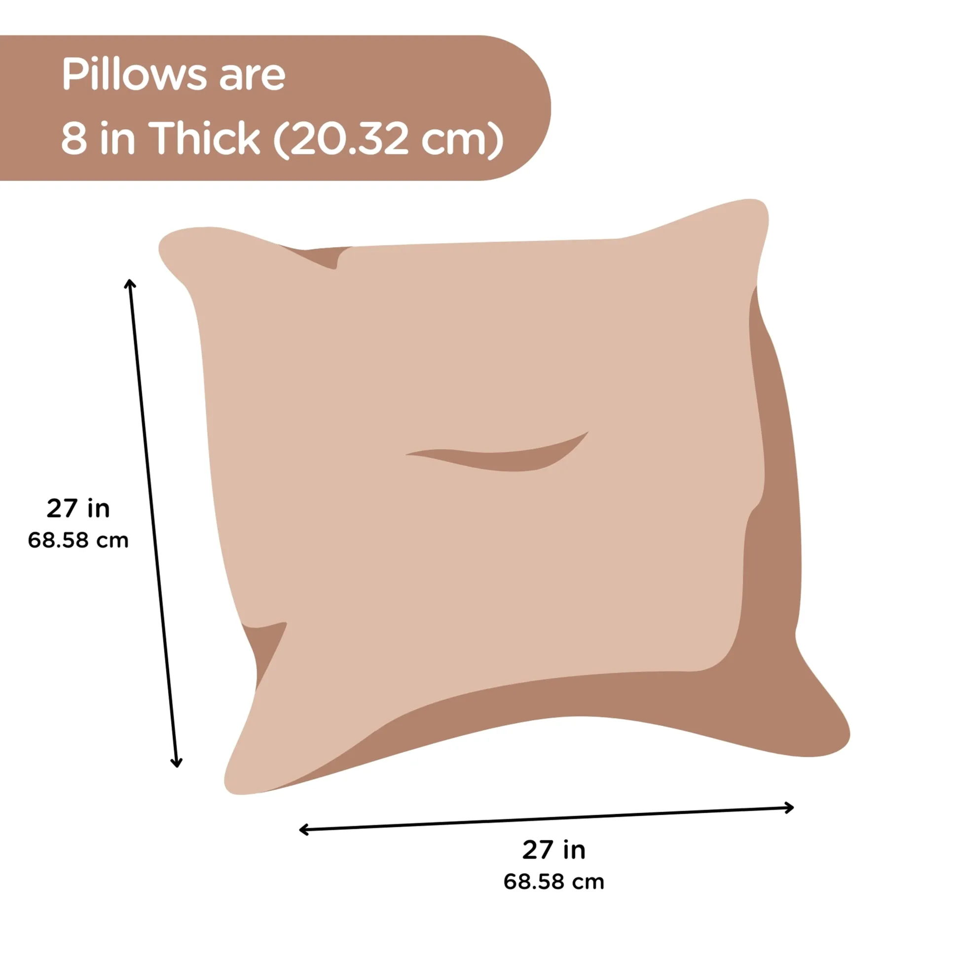 27" Cozy Floor Pillows | 4-Piece Soft Foam Cushion Set | Elements Collection