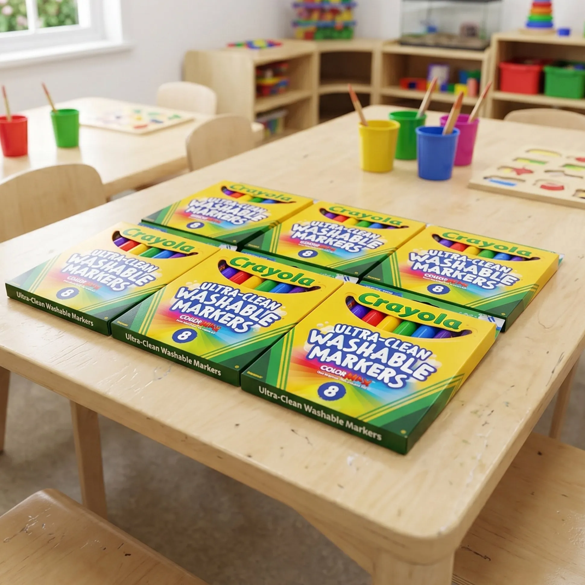Crayola® Washable Markers Bundle | Set of 6 Packs with 8 Broad Line Markers Each | Non-Toxic Kids Coloring Supplies