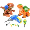 Create-A-Dino Construction Play Set | Build & Roll T-Rex and Stegosaurus with Tools