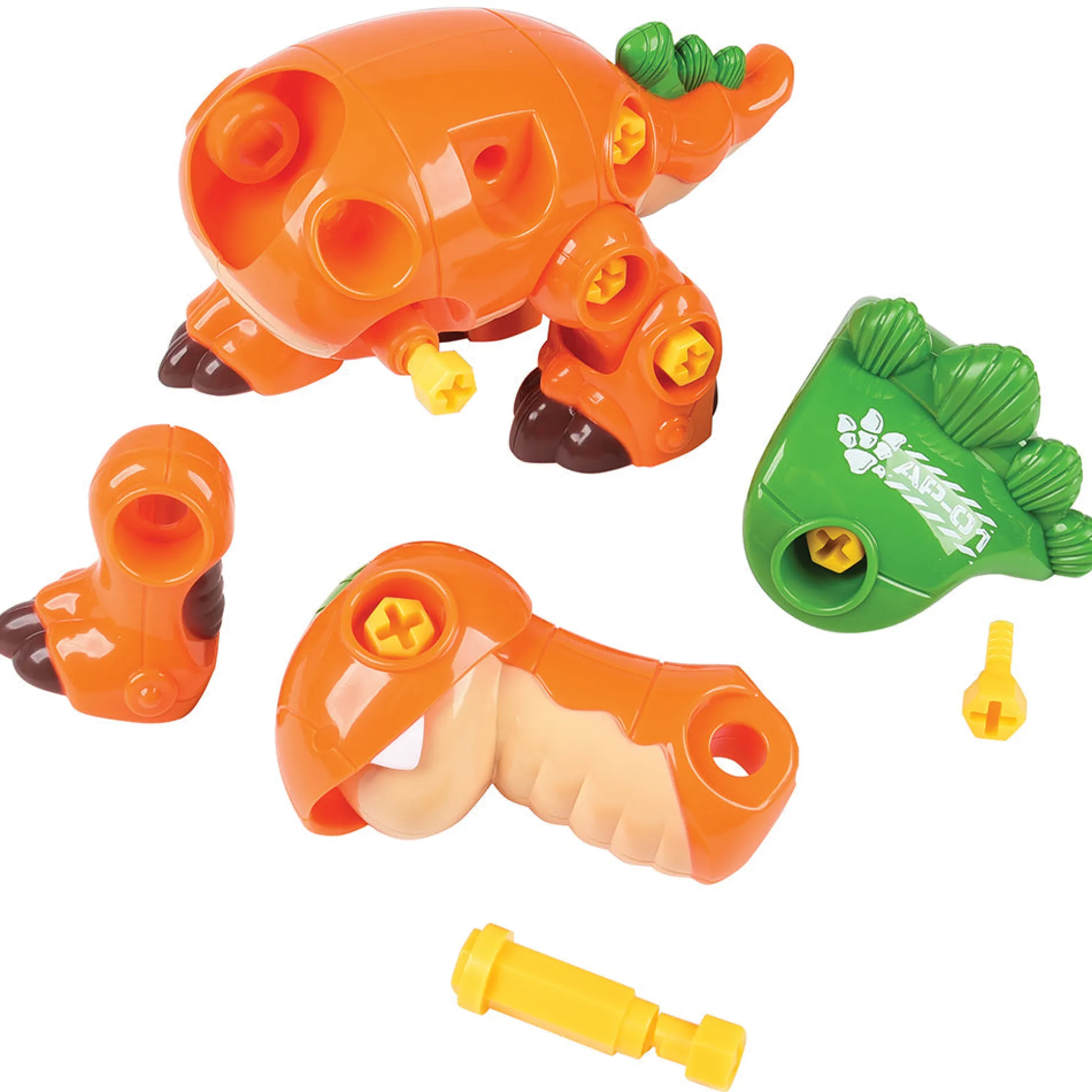 Create-A-Dino Construction Play Set | Build & Roll T-Rex and Stegosaurus with Tools