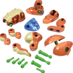 Create-A-Dino Construction Play Set | Build & Roll T-Rex and Stegosaurus with Tools