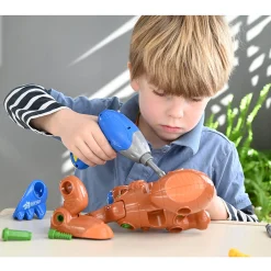 Create-A-Dino Construction Play Set | Build & Roll T-Rex and Stegosaurus with Tools