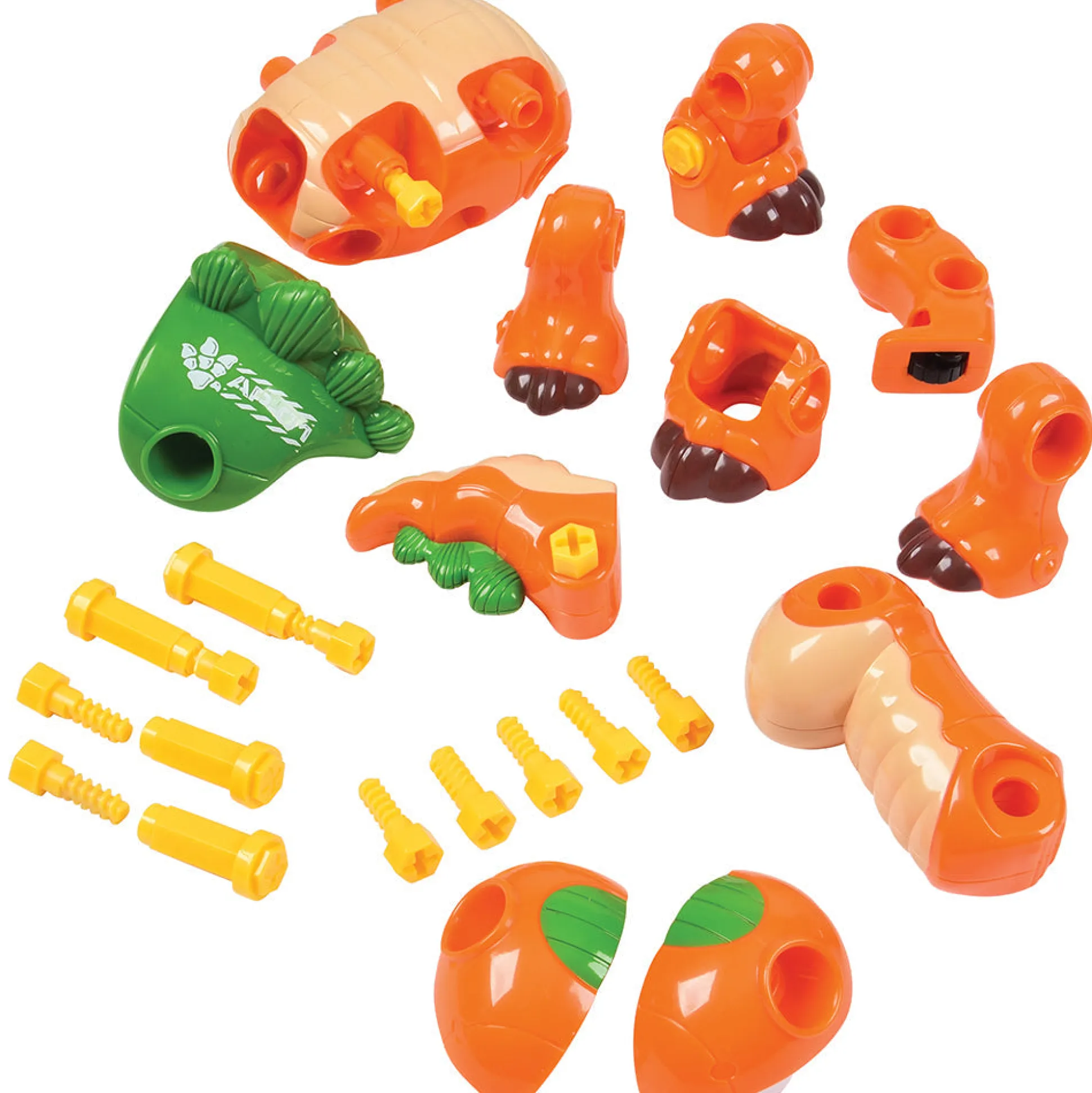Create-A-Dino Construction Play Set | Build & Roll T-Rex and Stegosaurus with Tools