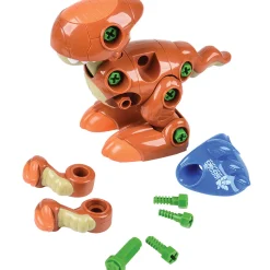 Create-A-Dino Construction Play Set | Build & Roll T-Rex and Stegosaurus with Tools