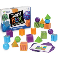 Critical Thinking Puzzle Game for Kids – 20 Activity Cards & Multicolor Blocks – Spatial Reasoning, Pattern Matching & STEM Learning, Ages 5-13