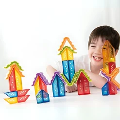 Crystal Village Translucent Building Blocks | 34-Piece Light Table STEM Set