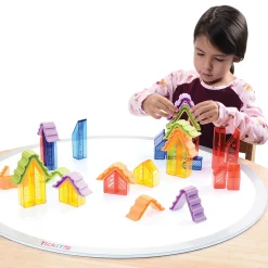 Crystal Village Translucent Building Blocks | 34-Piece Light Table STEM Set