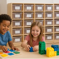 25-Cubbie Birch Storage Unit | Classroom Tote Organizer