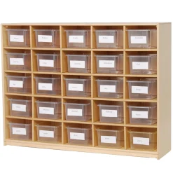 25-Cubbie Birch Storage Unit | Classroom Tote Organizer