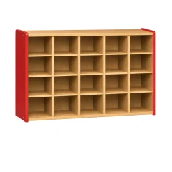 20-Cubby Classroom Storage Center – Red