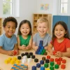 Cubical Counting Blocks | 100-Piece Wooden Colorful Math Manipulatives