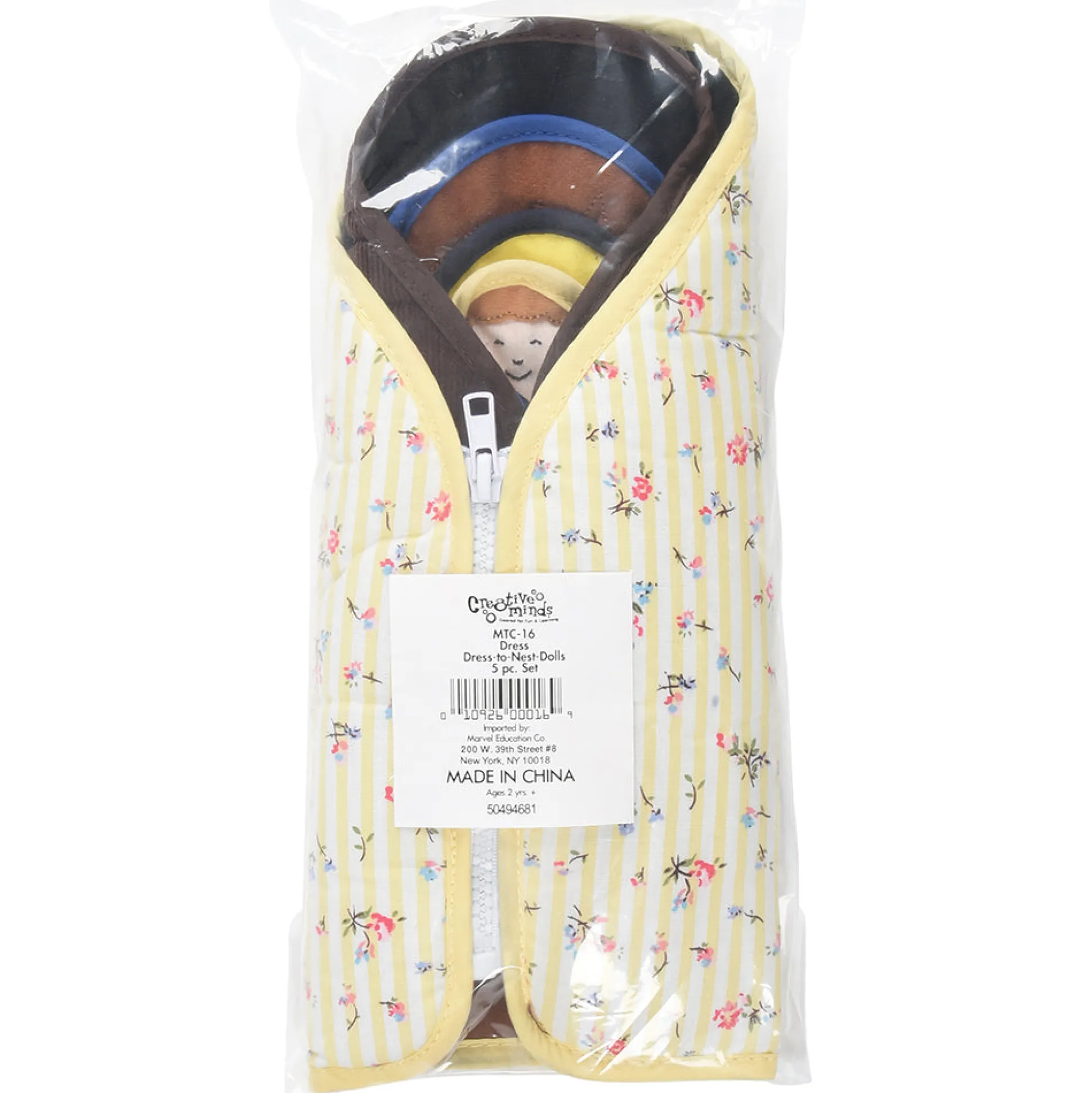 Culturally Diverse Dress to Nest Dolls | 5 Piece Set with Zippers, Snaps, and Buttons