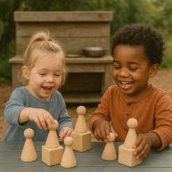 Cylinders, Cubes & Cones Hardwood Blocks | 30-Piece Toddler Shape Building Set