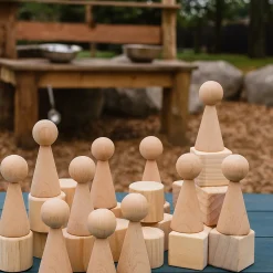 Cylinders, Cubes & Cones Hardwood Blocks | 30-Piece Toddler Shape Building Set