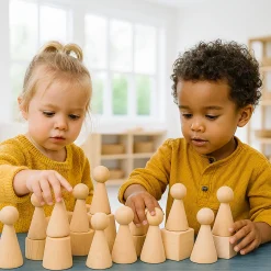 Cylinders, Cubes & Cones Hardwood Blocks | 30-Piece Toddler Shape Building Set