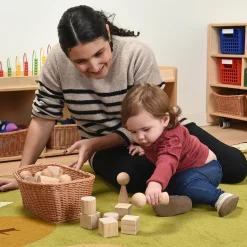 Cylinders, Cubes & Cones Hardwood Blocks | 30-Piece Toddler Shape Building Set