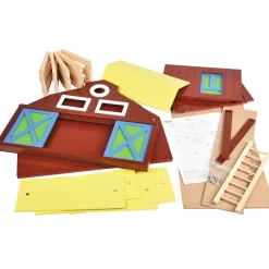 Deluxe Big Wooden Barn Playset | Farm Pretend Play Toy with Removable Roof, Sliding Doors, Ladder & Fencing
