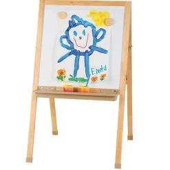 Deluxe Hardwood Classroom Easel | Chalkboard, Magnetic Whiteboard, and Storage Trays