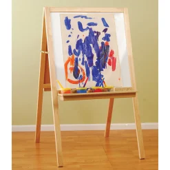 Deluxe Hardwood Classroom Easel | Chalkboard, Magnetic Whiteboard, and Storage Trays