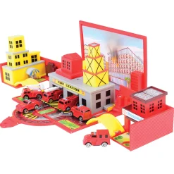 Die Cast Micro Racers Playset | 26 Vehicles & Pop-Up Cityscapes for Ages 3+