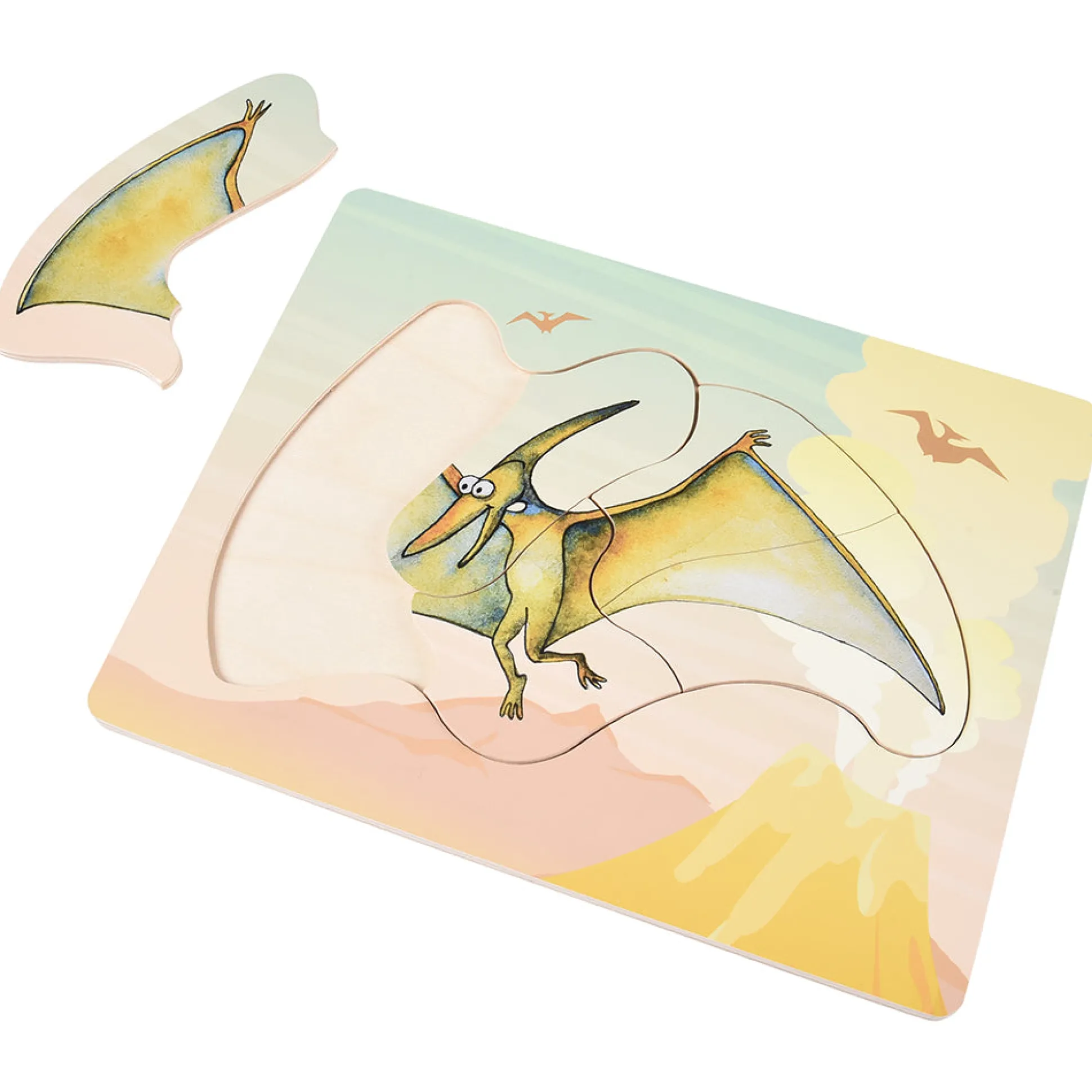 Dinosaur Friends Wooden Puzzles | Set of 5 with Easy-Grasp Raised Pieces