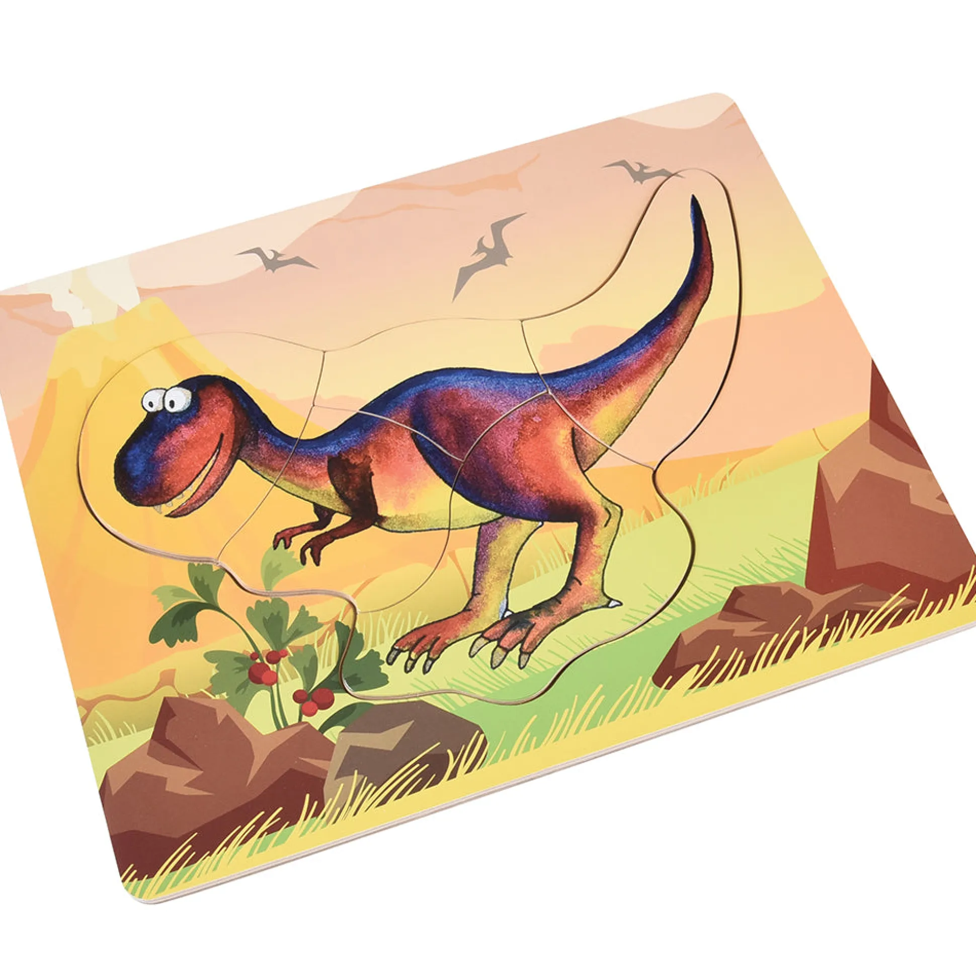 Dinosaur Friends Wooden Puzzles | Set of 5 with Easy-Grasp Raised Pieces
