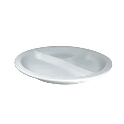 7" Divided Plate - White